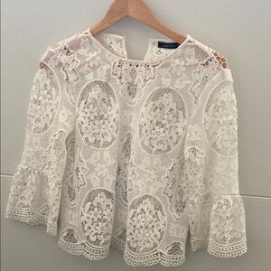 Zara White Lace Blouse